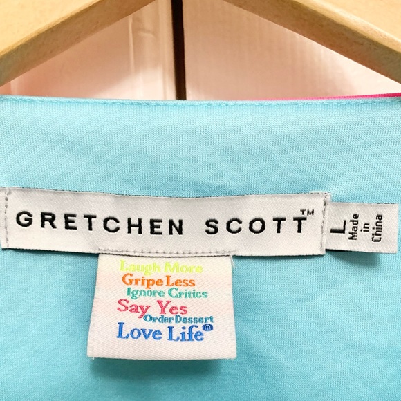 Gretchen Scott Designs Colorblock Dress Short Sleeve Bright Colorful - L - Picture 3 of 4